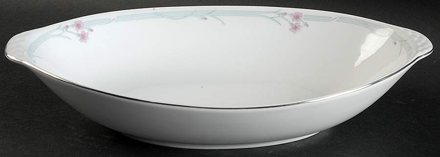 Aquamarine 12" Oval Vegetable Bowl by China Pearl-1
