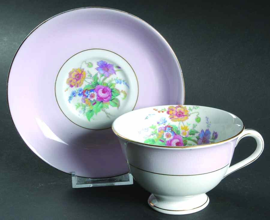 CLC93 Footed Cup & Saucer Set by Colclough-1