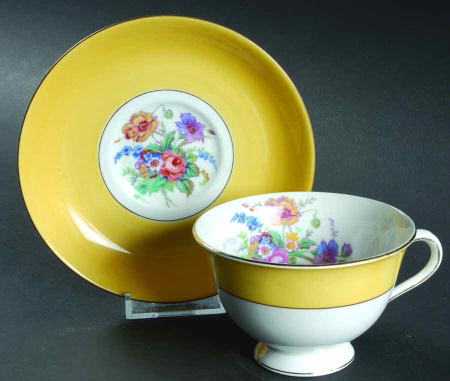 CLC93 Footed Cup & Saucer Set by Colclough-1