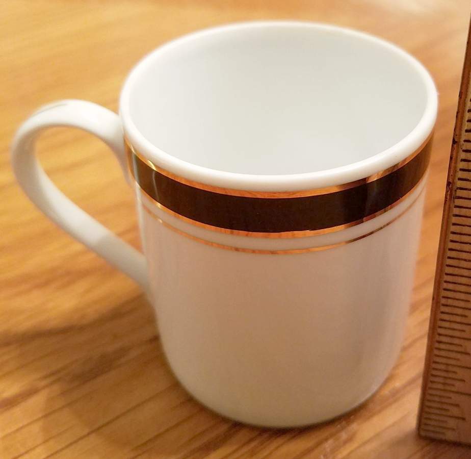 Prestige Black (Gold Trim) Flat Demitasse Cup by Crown Porcelain-1