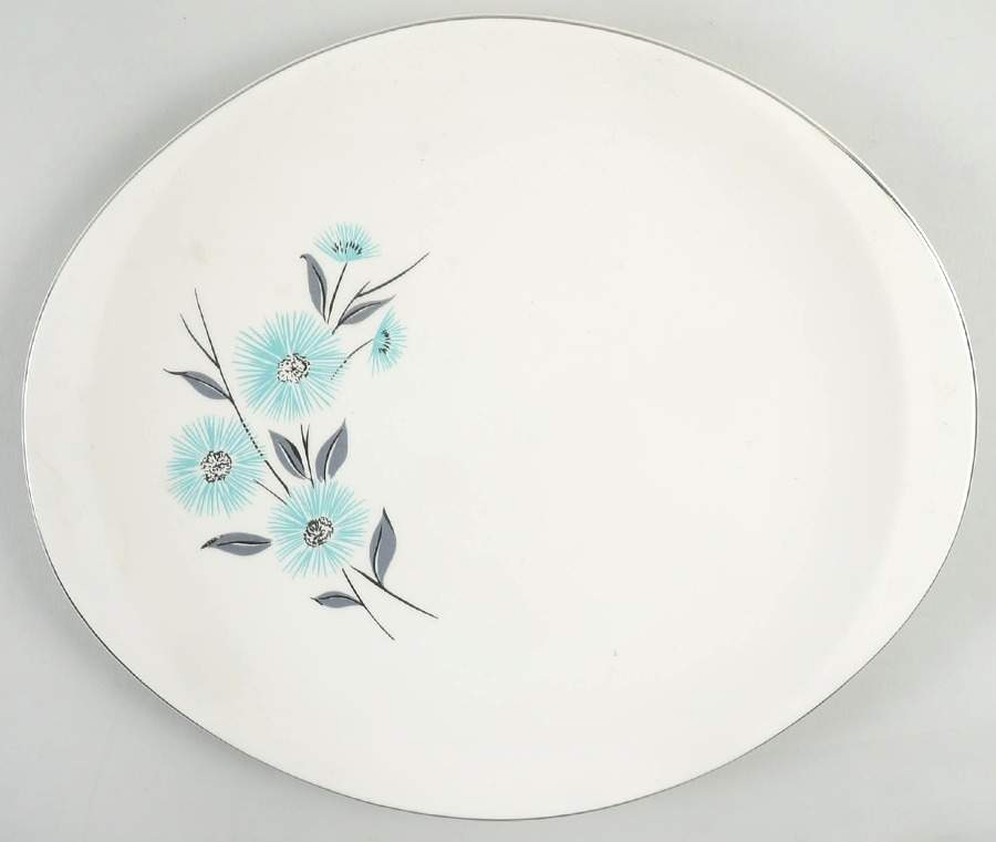 Blue Tempo 14" Oval Serving Platter by Canonsburg-1