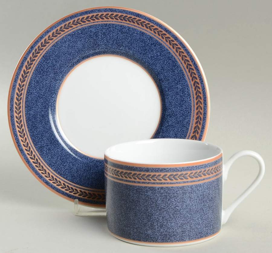 Anniston Blue Flat Cup & Saucer Set by Coventry (PTS)-1