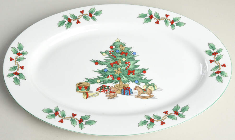 Noel 14" Oval Serving Platter by China (Made in China)-1