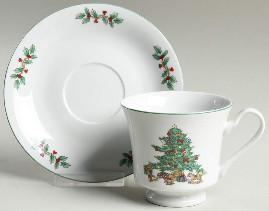 Noel Footed Cup & Saucer Set by China (Made in China)-1