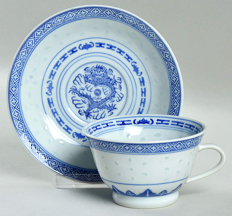 CX78 Footed Cup & Saucer Set by China (Made in China)-1