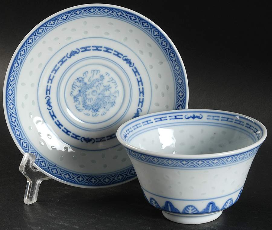 CX78 Footed Cup & Saucer Set w/No Handle by China (Made in China)-1