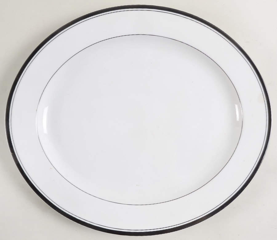 Novi Black 13" Oval Serving Platter by Cooks Club-1