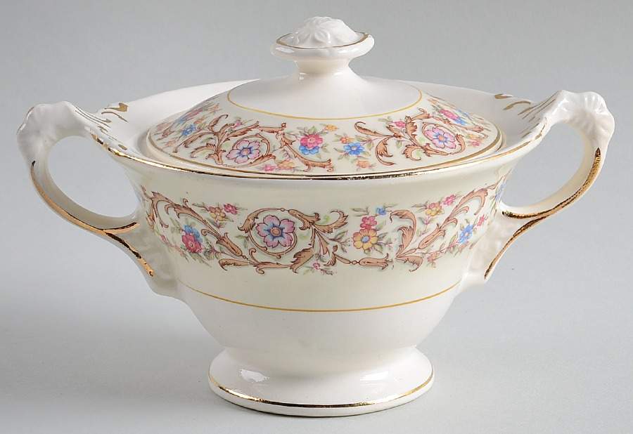 23077 Sugar Bowl & Lid by Crown Potteries-1