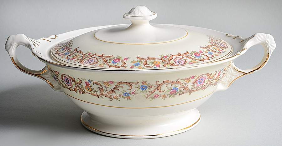 23077 Round Covered Vegetable by Crown Potteries-1