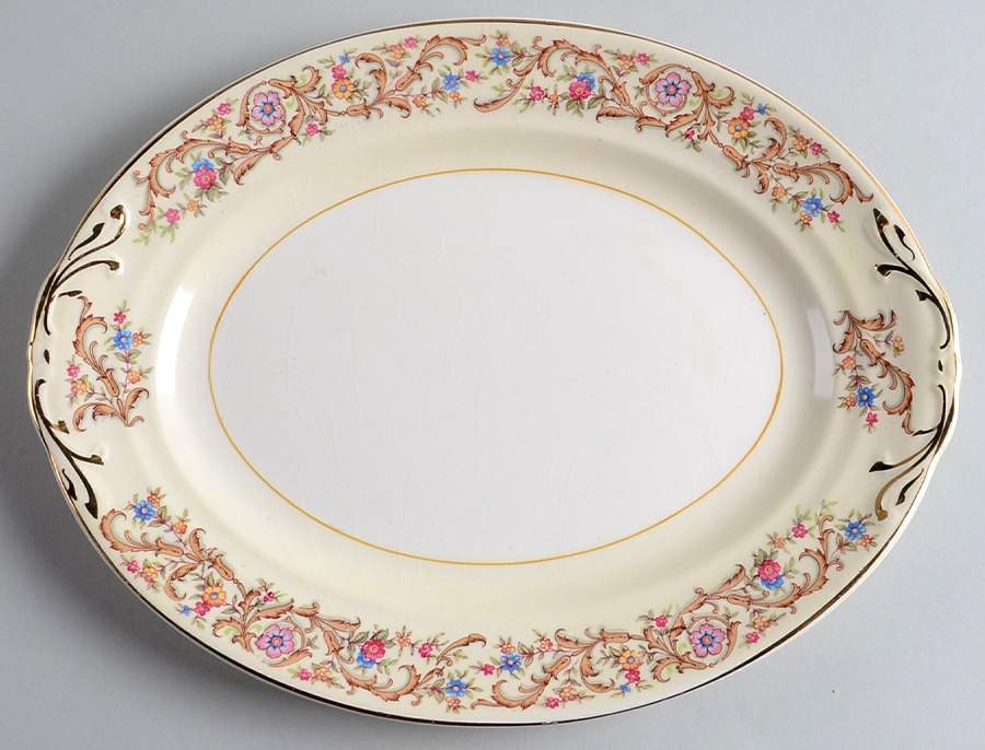 23077 11" Oval Serving Platter by Crown Potteries-1