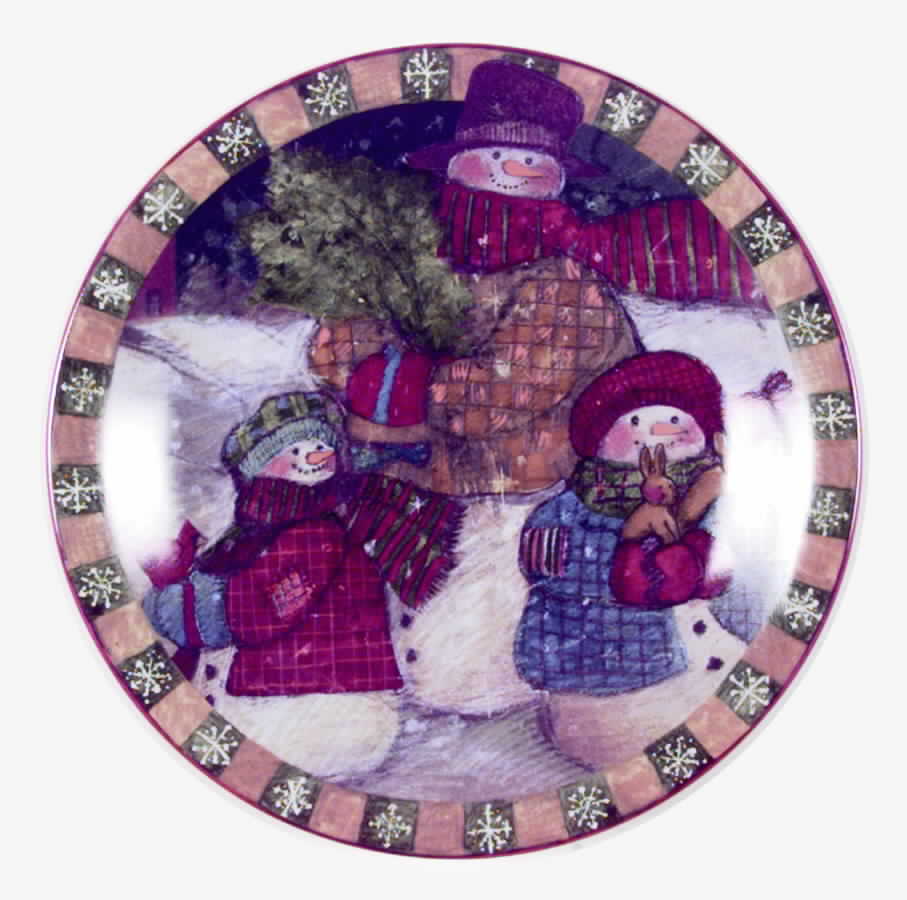 Frosty Snowman Dessert/Pie Plate by Certified International-1