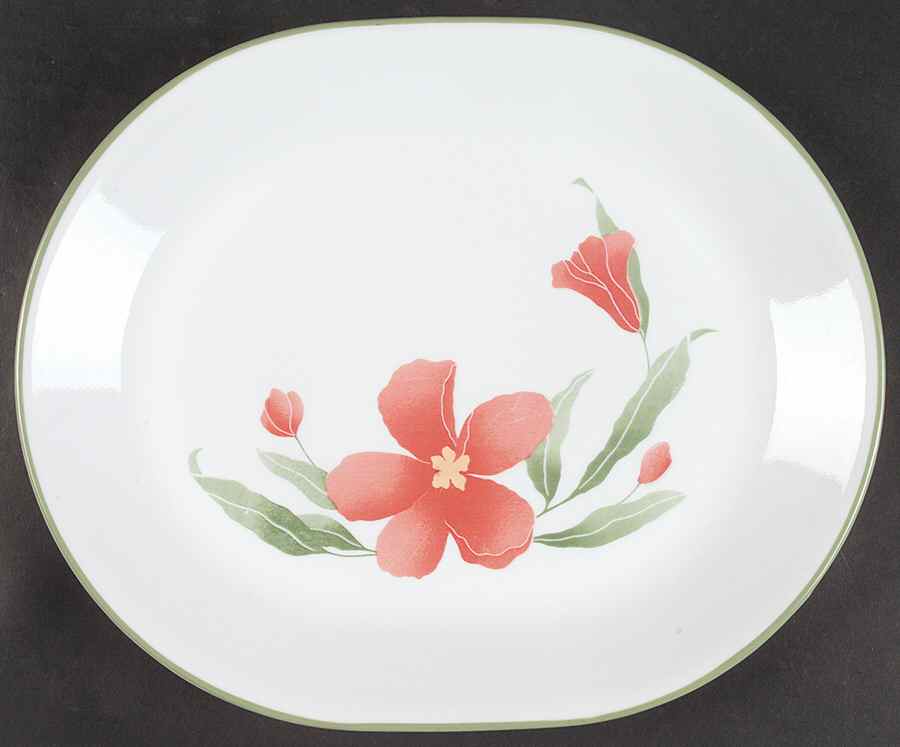 Pacific Bloom (Corelle) 12" Oval Serving Platter by Corning Corelle-1