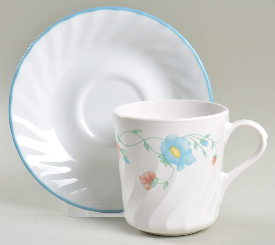 Delicate Touch (Corelle) Mug/Cup & Saucer Set by Corning Corelle-1