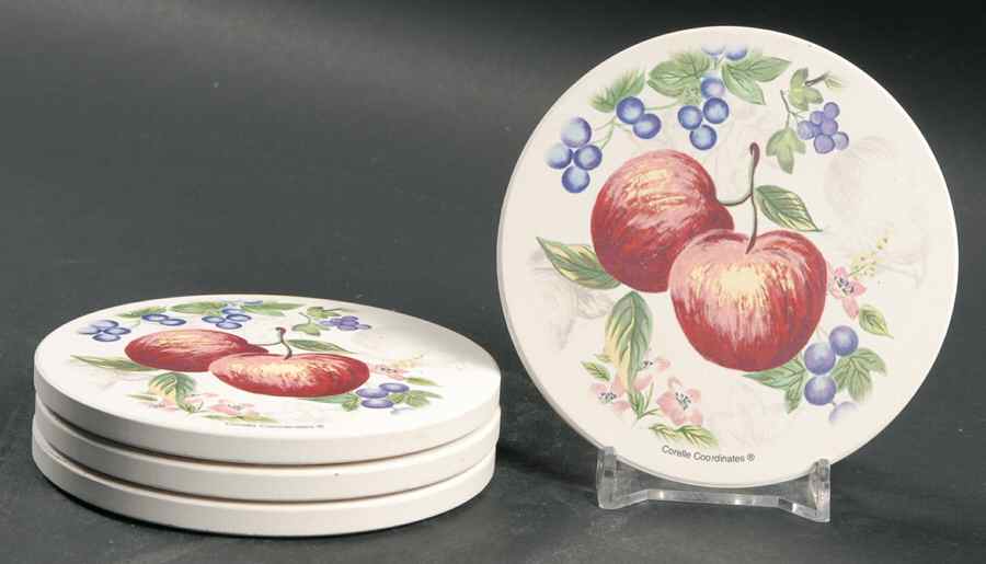 Chutney Round (Thirsty) Stone Coaster - Set of 4 by Corning Corelle-1