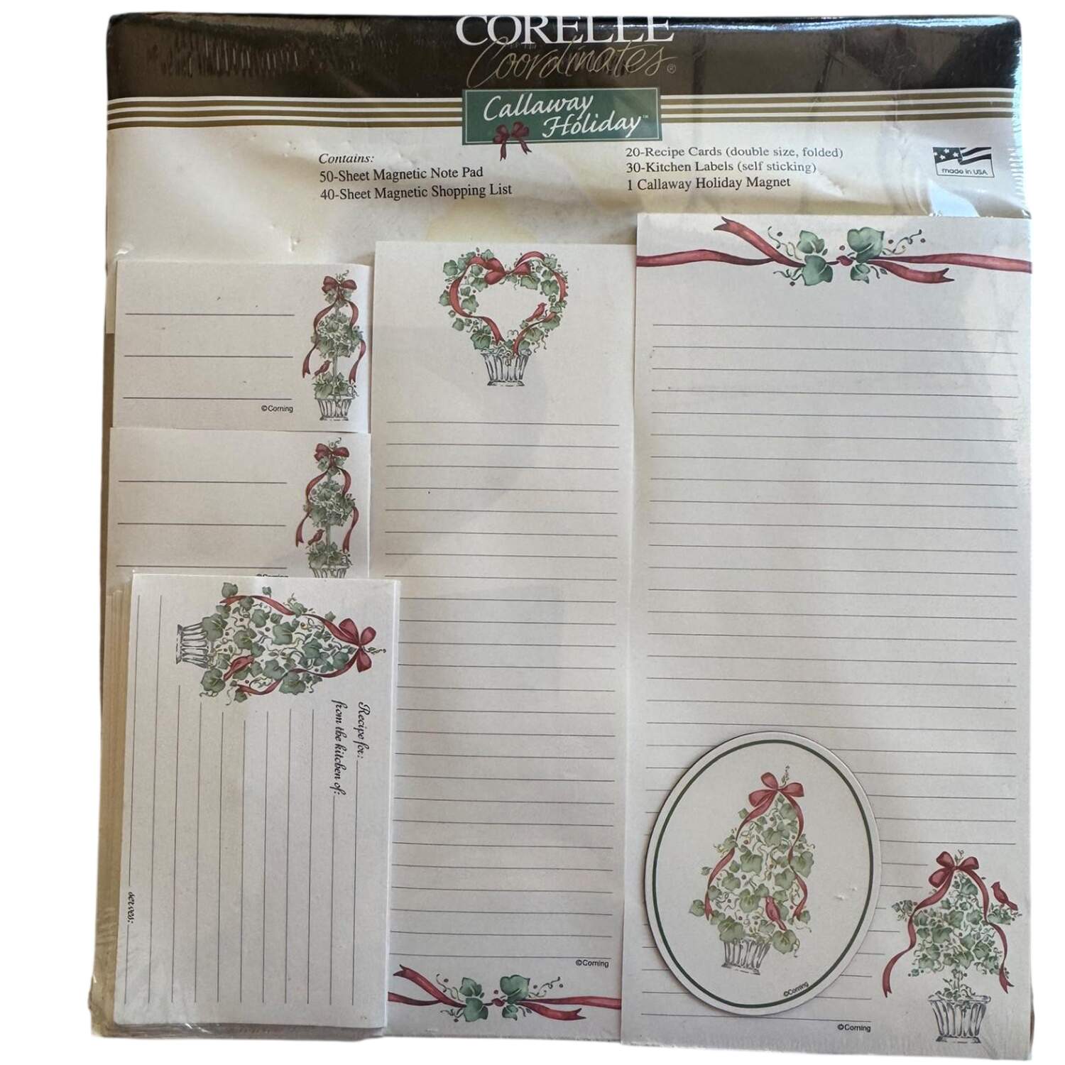 Callaway Holiday (Corelle) Stationery Set by Corning Corelle-1