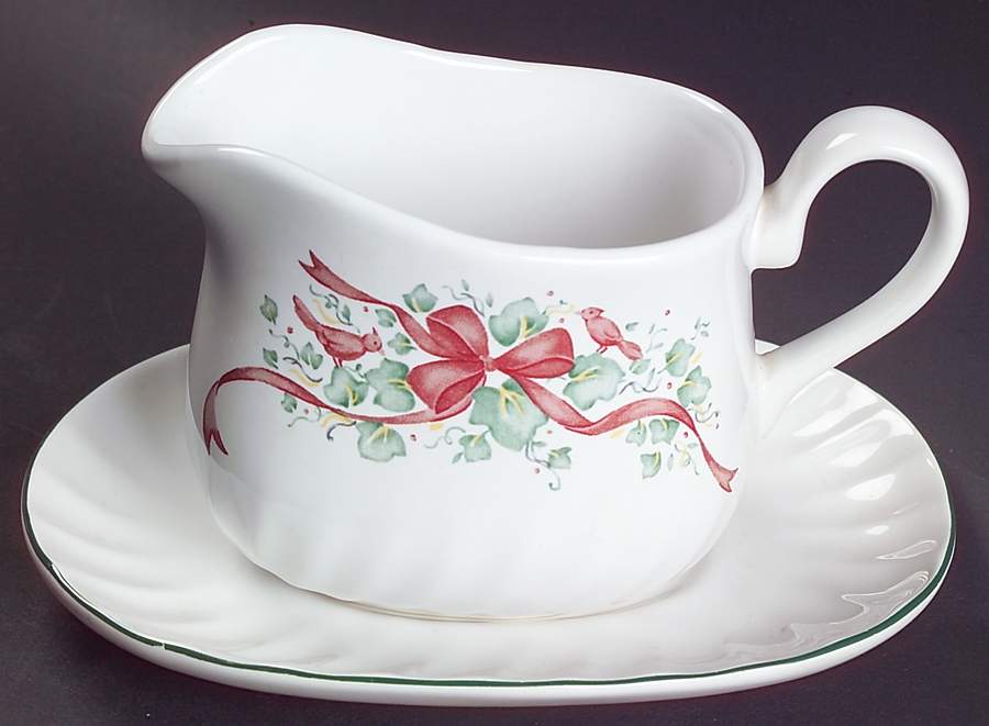 Callaway Holiday (Corelle) Gravy Boat & Underplate by Corning Corelle-1
