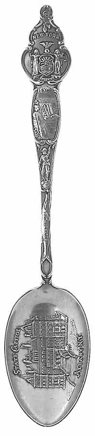 States & Cities Souvenir Spoons(Sterling) New York Teaspoon by Watson-1