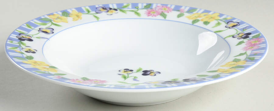Pansy Garland Large Rim Soup Bowl by Coventry (PTS)-1