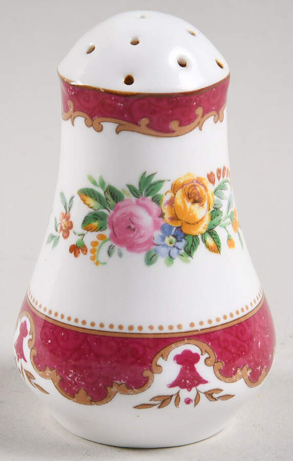 Lyric Tunis Maroon Pepper Shaker by Crown Staffordshire-1