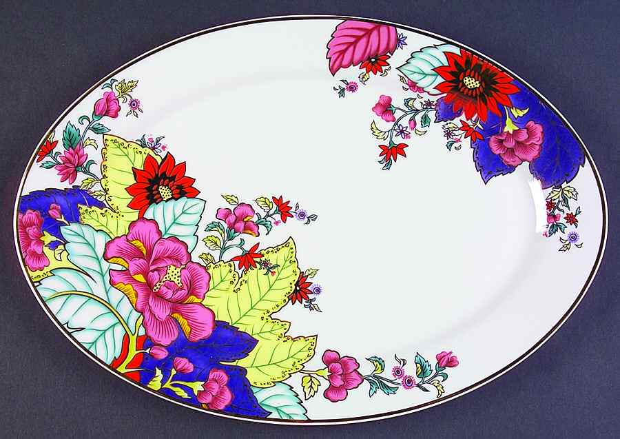 Imperial Leaf 14" Oval Serving Platter by China (Made in China)-1