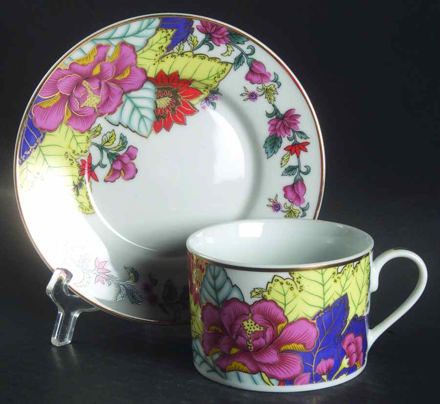 Imperial Leaf Flat Cup & Saucer Set by China (Made in China)-1