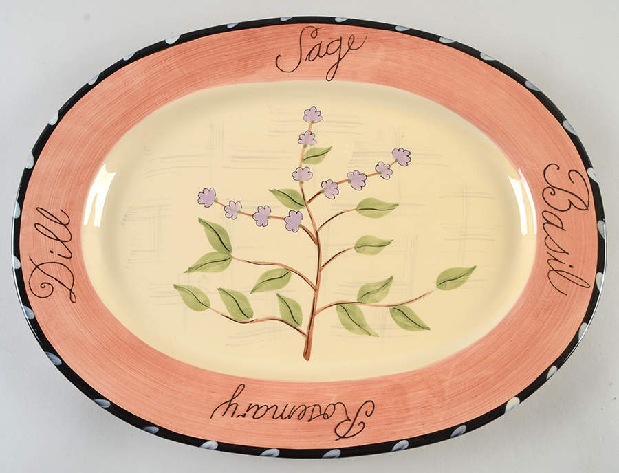 Culinary Herbs 16" Oval Serving Platter by Certified International-1