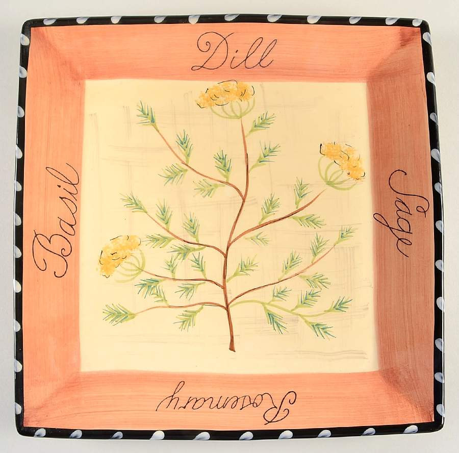Culinary Herbs 13" Square Serving Platter by Certified International-1