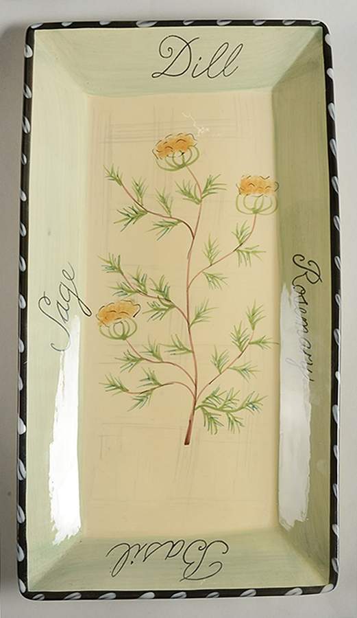 Culinary Herbs 18" Rectangular Serving Platter by Certified International-1