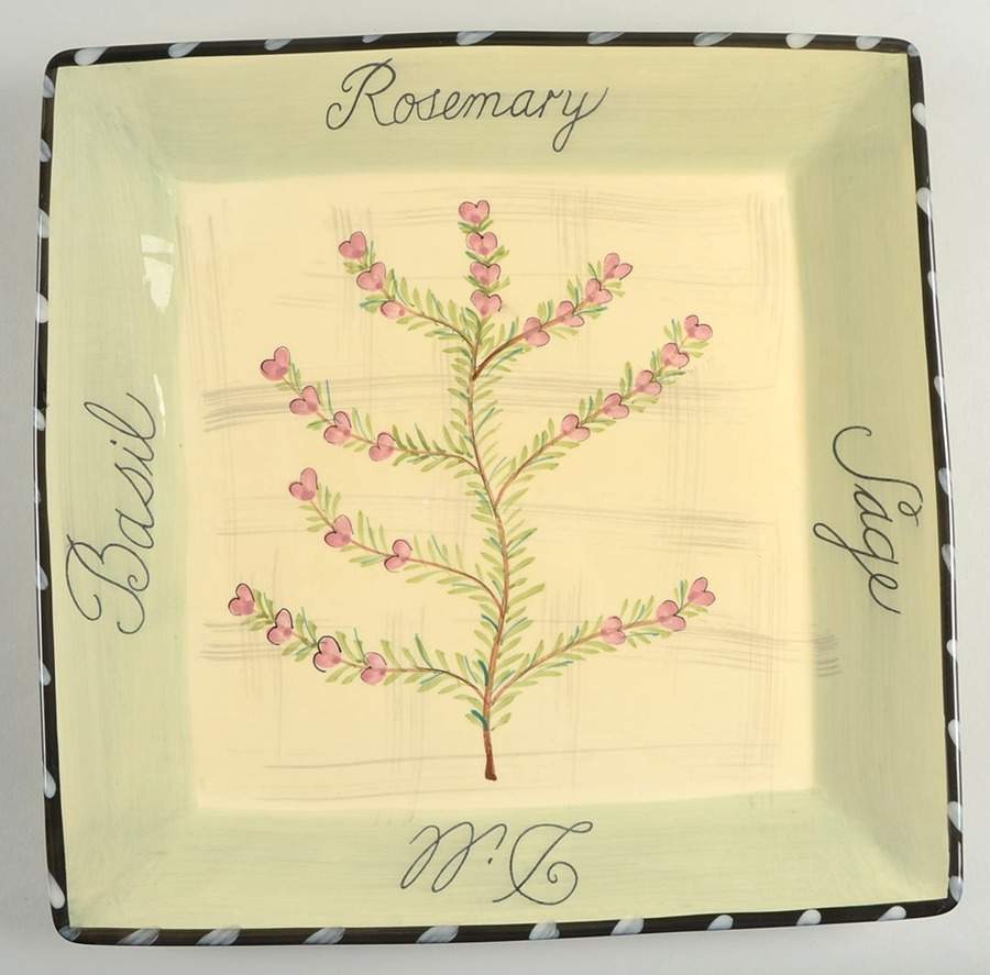 Culinary Herbs 13" Square Serving Platter by Certified International-1