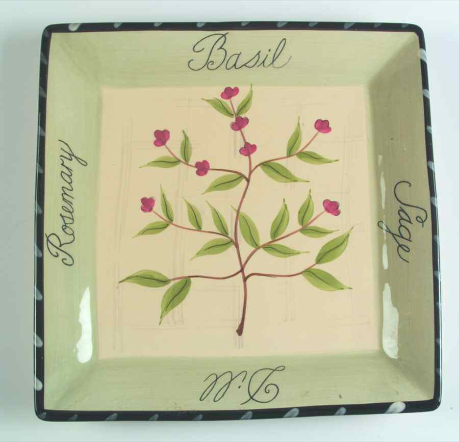 Culinary Herbs 13" Square Serving Platter by Certified International-1