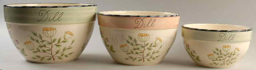 Culinary Herbs (3 Piece) Mixing Bowl Set (MB11M1,MB9M1, MB8M1) by Certified International-1