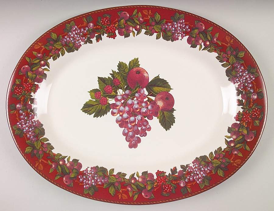 Fruit Garland 18" Oval Serving Platter by Certified International-1