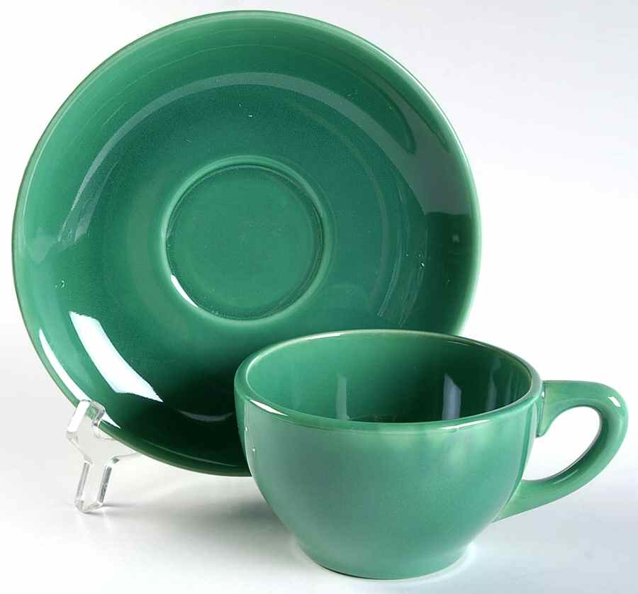 Rancho Green Flat Cup & Saucer Set by Catalina-1
