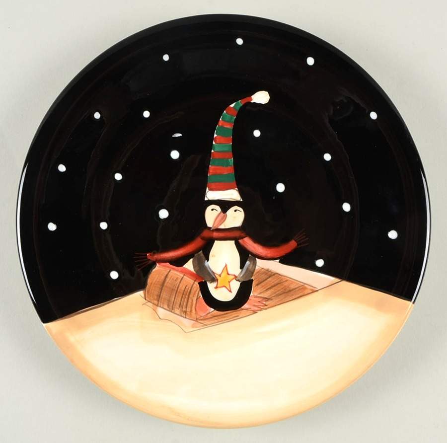 Midnight Penguin Salad Plate by Certified International-1