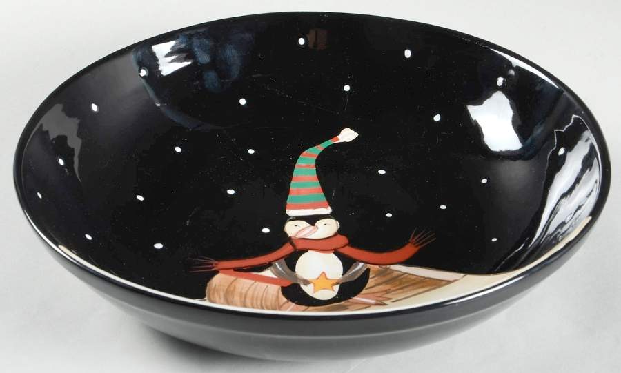 Midnight Penguin 13" Pasta Serving Bowl by Certified International-1