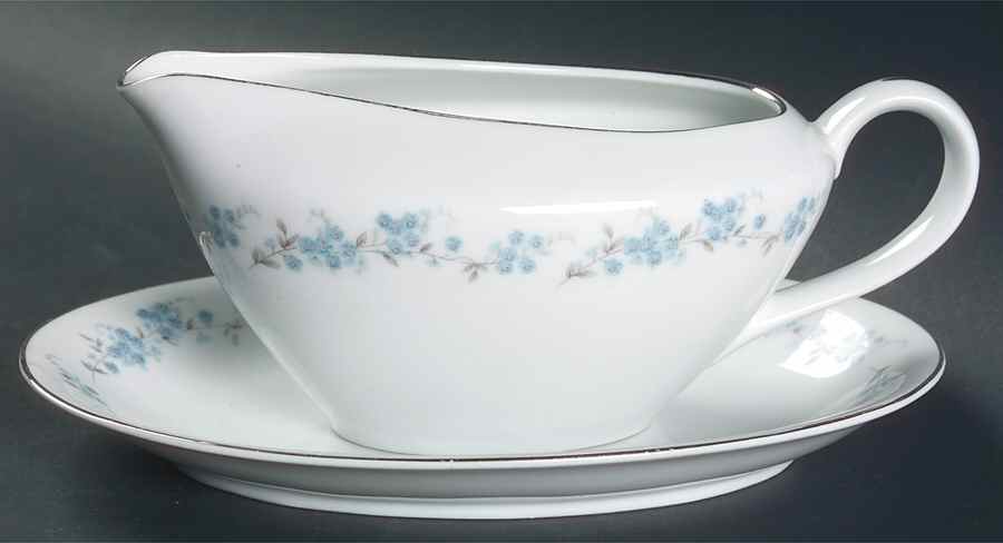 Nancy (No Center Design) Gravy Boat & Underplate/Relish by Crest Wood-1