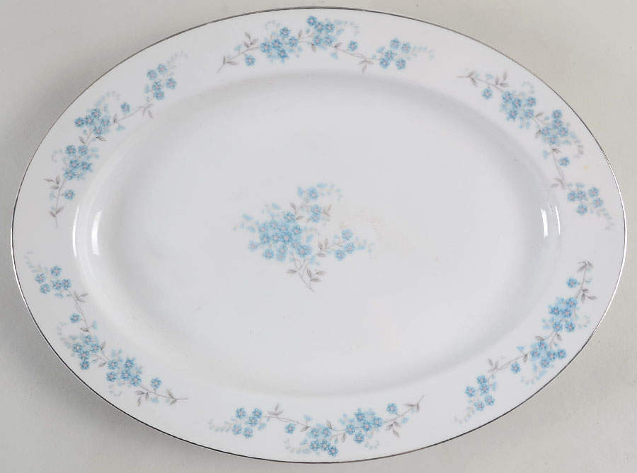 Nancy (No Center Design) 14" Oval Serving Platter by Crest Wood-1