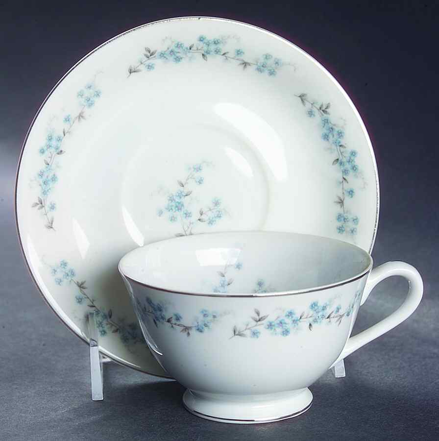 Nancy (No Center Design) Footed Cup & Saucer Set by Crest Wood-1