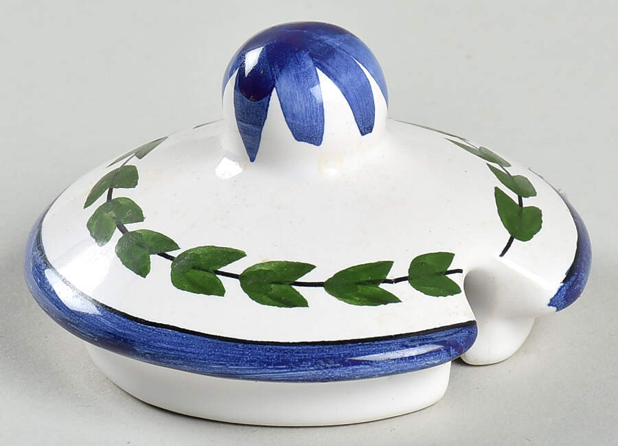 Blue Lattice Lid for Sugar Bowl by Casafina-1