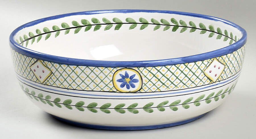 Blue Lattice 8" Salad Serving Bowl by Casafina-1