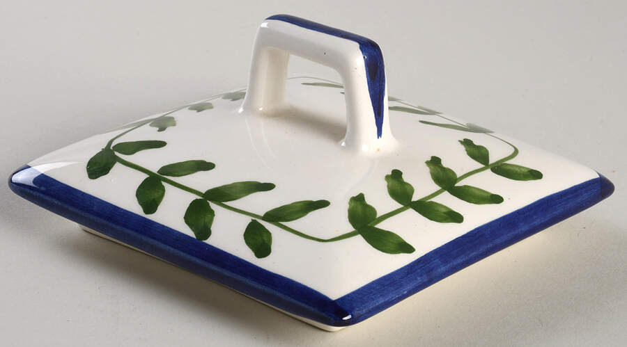 Blue Lattice Lid for Biscuit Barrel by Casafina-1