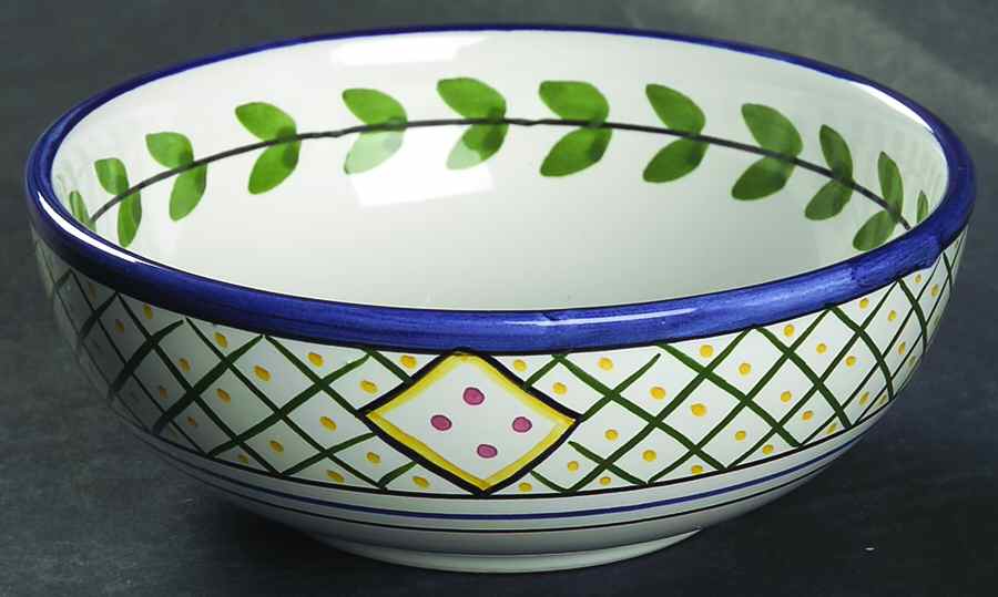 Blue Lattice Soup/Cereal Bowl by Casafina-1