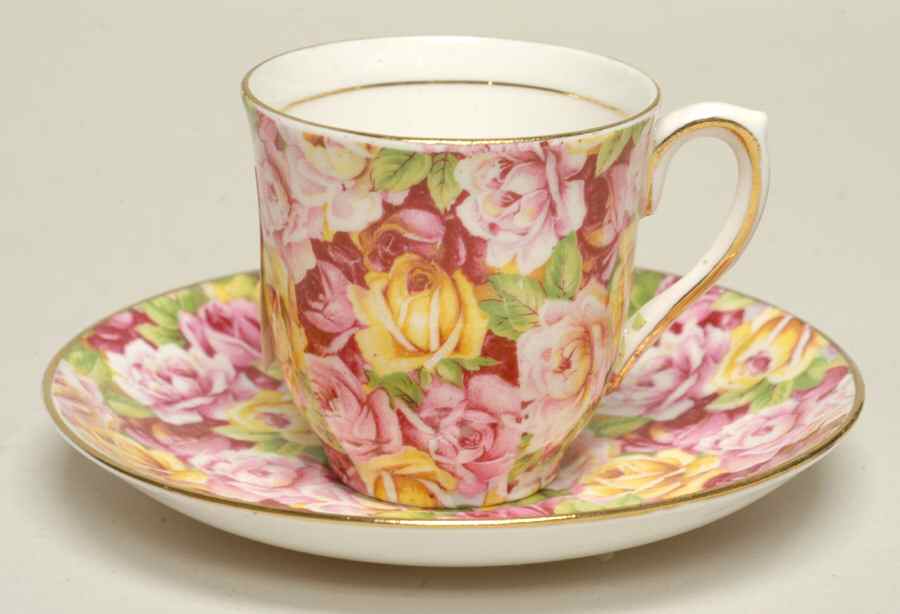 CLC57 Flat Demitasse Cup & Saucer Set by Colclough-1