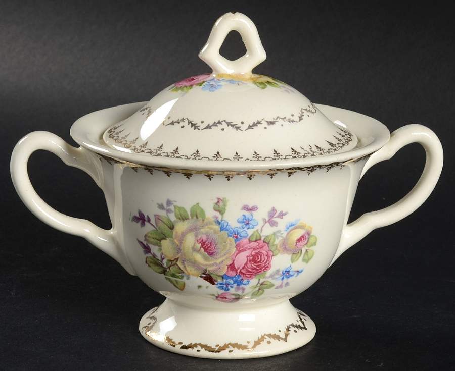 CRO185 Sugar Bowl & Lid by Crooksville-1