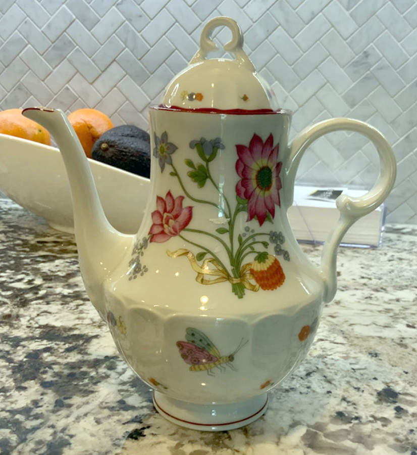 Meissen (Inner Red Line) Coffee Pot & Lid by Charles Field Haviland-1