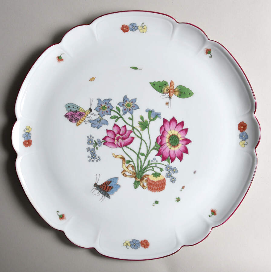 Meissen (Inner Red Line) Cake Plate by Charles Field Haviland-1