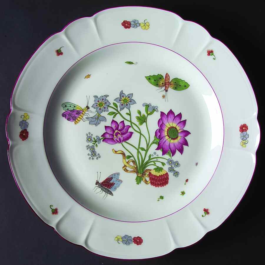 Meissen (Inner Red Line) 13" Chop Plate (Round Platter) by Charles Field Haviland-1