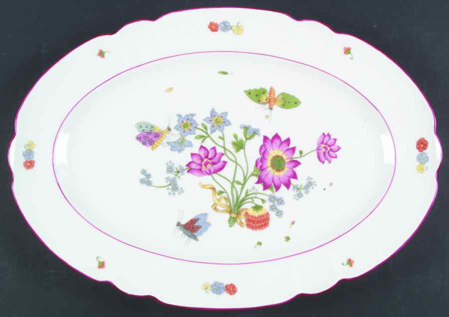 Meissen (Inner Red Line) 16" Oval Serving Platter by Charles Field Haviland-1