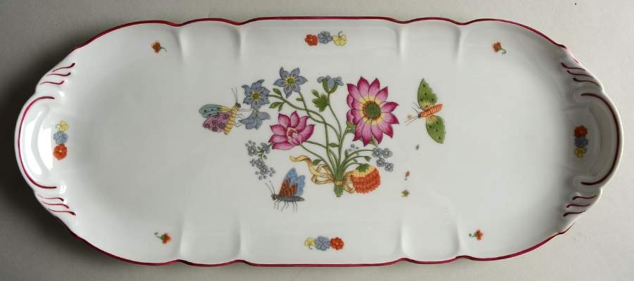 Meissen (Inner Red Line) 16" Sandwich Tray by Charles Field Haviland-1