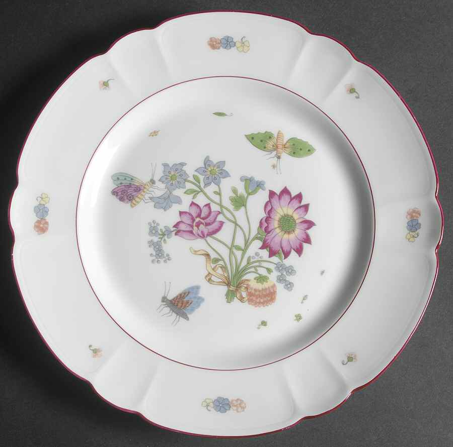 Meissen (Inner Red Line) Dinner Plate by Charles Field Haviland-1